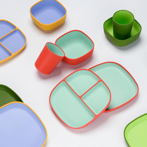 Wolfe Original Design Sans Bpa Vaisselle pour bébé <span class=keywords><strong>en</strong></span> silicone de qualité alimentaire Bol à ventouse Ensemble d'alimentation pour enfants <span class=keywords><strong>en</strong></span> silicone pour bébé - Product Image 5