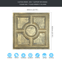 Livraison incluse – Nouveau revêtement mural 3D artistique carré 2x2 pieds en PVC gaufré, ignifuge, étanche et insonorisant pour hôtels, restaurants et bars – PL37 Or antique