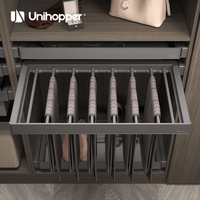 Unihopper Organiseur de vêtements moderne pour armoire, porte-pantalons coulissant pour chambre à coucher, quincaillerie pour placard