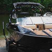 Bateau de wakesurf en aluminium de luxe personnalisable Kinocean 2025 avec moteur intérieur et usine de support de wakeboard à vendre