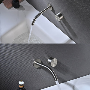 Italian Export All Copper Wall Mounted Basin Faucet Dual Handle Hot Cold Water Concealed Sink Tap - Product Image 2