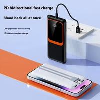 Baterai Li-Polymer Pengisian Daya Super Cepat 10000mAh Power Bank 2-in-1 22.5W Kabel USB Type-C Ganda Terpasang Layar Digital ABS