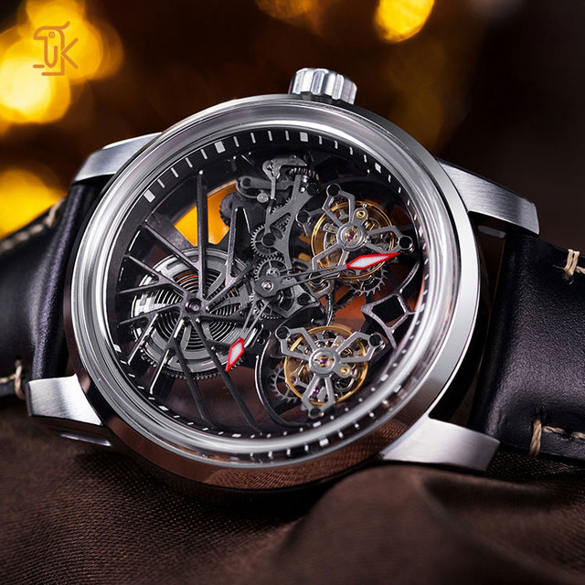 OEM Double Tourbillion Automatic Mechanical Watch Men Custom Logo Popular Design Skeleton Automatic Wrist Mechanical Mens Watch