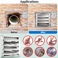 Grille extérieure à persiennes rectangulaire en acier inoxydable durable Klimapartner VKE 100, à fixation murale