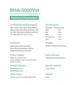 اختبار الدم الآلي آلة Cbc الطبية 5 أجزاء محلل أمراض الدم سعر الحيوانات الأليفة - Product Image 5