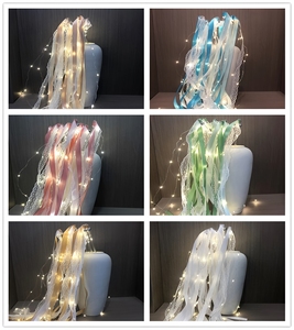 Baguettes lumineuses LED pour mariage, rubans en dentelle, streamers, bâtonnets lumineux clignotants avec cloche, décorations pour fête de naissance, fête d'anniversaire - Product Image 6