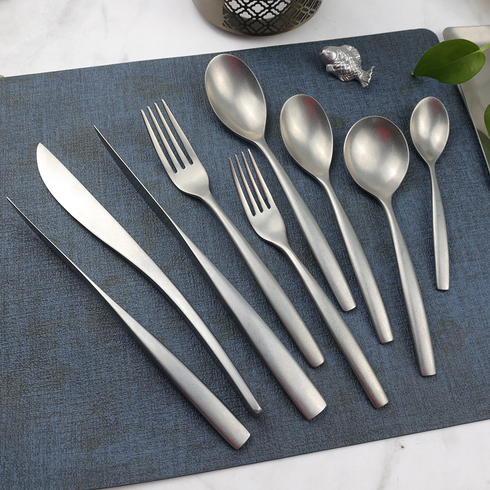 Modern New Waist-shaped Luxurious Matte Rose Gold Tableware Set High-quality Stainless Steel Knives Forks and Spoons · image 5