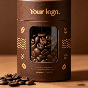 Tubo de Papel Kraft Reciclable Ecológico Personalizado para Envasado de Café con Tapa Personalizada con Impresión y Estampado en Caliente - Product Image 2