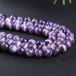 Wholesale Natural Fancy Amethyst Beads Loose Beads Crystal Round Stone Beads For Jewelry Making