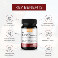 Capsules de zinc et de quercétine Shecome en marque privée, 120 capsules, soutien antioxydant et immunitaire pour hommes et femmes, complément de zinc et de quercétine