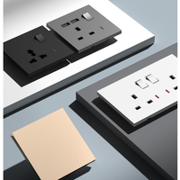 Prise murale blanche 13A avec USB Type-C 18W à charge rapide, 250V, durable, IP11, interrupteur mural britannique avec prise de courant