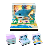 Bloc-notes 3D personnalisable en forme de requin, cube de notes en papier, bloc-notes 3D, calendrier créatif, ornement de bureau, cadeau anti-stress pour le bureau