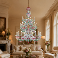 Lustre en verre de Murano artisanal Zeal Lighting, design floral, suspension LED pour hôtel, villa, restaurant, bureau, vente en gros