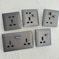 Nouvelle Conception Interrupteur Mural Électrique 16A Européen Allemand 13A Prise Universelle UK USB-C Matériau PC Blanc Mat Moderne