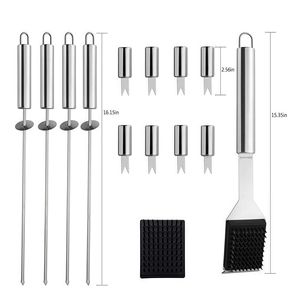 Juego de 19 Utensilios de <span class=keywords><strong>Barbacoa</strong></span> de Acero Inoxidable para Acampar al Aire Libre, <span class=keywords><strong>Kit</strong></span> de Herramientas para Asar - Product Image 3