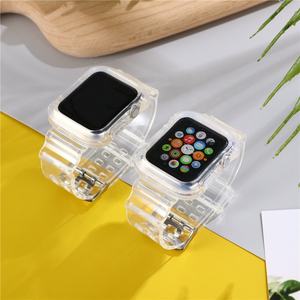 สายรัดข้อมือใสสำหรับ IWatch Men,เคสใส TPU สำหรับ <span class=keywords><strong>Apple</strong></span> <span class=keywords><strong>Watch</strong></span> 38 40 42 44มม. Series 6 SE 5 4 3 2 1 - Product Image 2