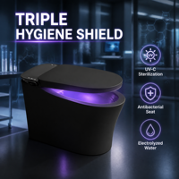 Télécommande intelligente pour bidet allongé, pour salle de bain domestique, avec chasse d'eau automatique, lavage à l'eau chaude, siège chauffant, sécheur d'air et capteur de lumière nocturne