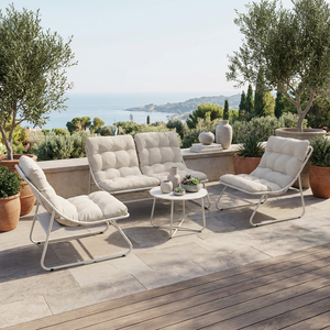 Ensemble <span class=keywords><strong>de</strong></span> canapés <span class=keywords><strong>de</strong></span> <span class=keywords><strong>conversation</strong></span> d'<span class=keywords><strong>extérieur</strong></span> en textile durable et imperméable, mobilier <span class=keywords><strong>de</strong></span> jardin moderne en métal pour cour et parc - Product Image 6