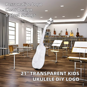 <span class=keywords><strong>Ukelele</strong></span> soprano <span class=keywords><strong>transparente</strong></span> con PC de plástico de 21 pulgadas al por mayor para niños nuevo logotipo personalizado DIY popular venta precio barato cuerdas de nailon mate - Product Image 4
