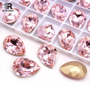 ファビュラスフラットバッククリスタルABトライアングル縫い付けビーズウェディングドレス用バルク衣服アクセサリー - Product Image 3