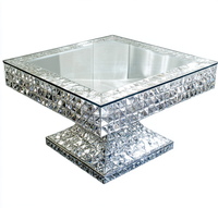 Table basse rectangulaire meubles en bois miroir Table à thé moderne diamant écrasé bord biseauté décor à la maison Table basse nordique