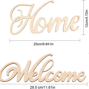 Letras inglesas de madera para colgar, decoración navideña para el hogar, letrero hueco para tienda, letrero de bienvenida para puerta, placa de madera, trozo de madera - Product Image 5