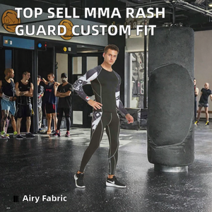Venta al por Mayor de Rashguards de MMA, Diseño Personalizado, Elegantes y Transpirables, Ropa Deportiva de Compresión de Manga Larga para Hombre, Trajes Deportivos de BJJ - Product Image 2
