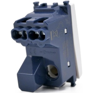 Interrupteur à bouton poussoir blanc à un seul pôle avec voyant lumineux compatible avec Vimar Arke - Product Image 2