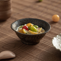 Bol à riz en céramique artisanale Wabi Sabi, texture martelée, en grès écologique, durable, pour la décoration, idéal pour les restaurants et la maison