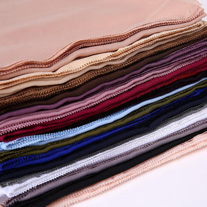 2026 diseñado gasa pestañas costura Malasia Hijabs musulmán islámico mujeres liso gasa chal Hijab bufanda - Product Image 5