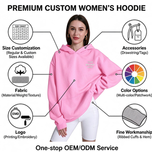 Sudadera con Capucha Holgada para Mujer, Manga Larga, Bolsillo Canguro, Estilo Casual Urbano, Proveedor de Ropa al por Mayor con Logotipo Personalizado - Product Image 2