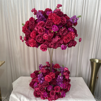 Bola Bunga Sutra Modern Diameter 65 cm Warna Pink Fuchsia untuk Dekorasi Pernikahan, Pesta, dan Rumah (IFG Customized)