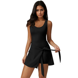 Damen High-Waist Slim Fit Polyester Tennis-Jumpsuit Sommer Shorts mit Bindegürtel Yoga-Shorts mit individuellem Logo und Stretch-Funktion für individuelle Teams - Product Image 5