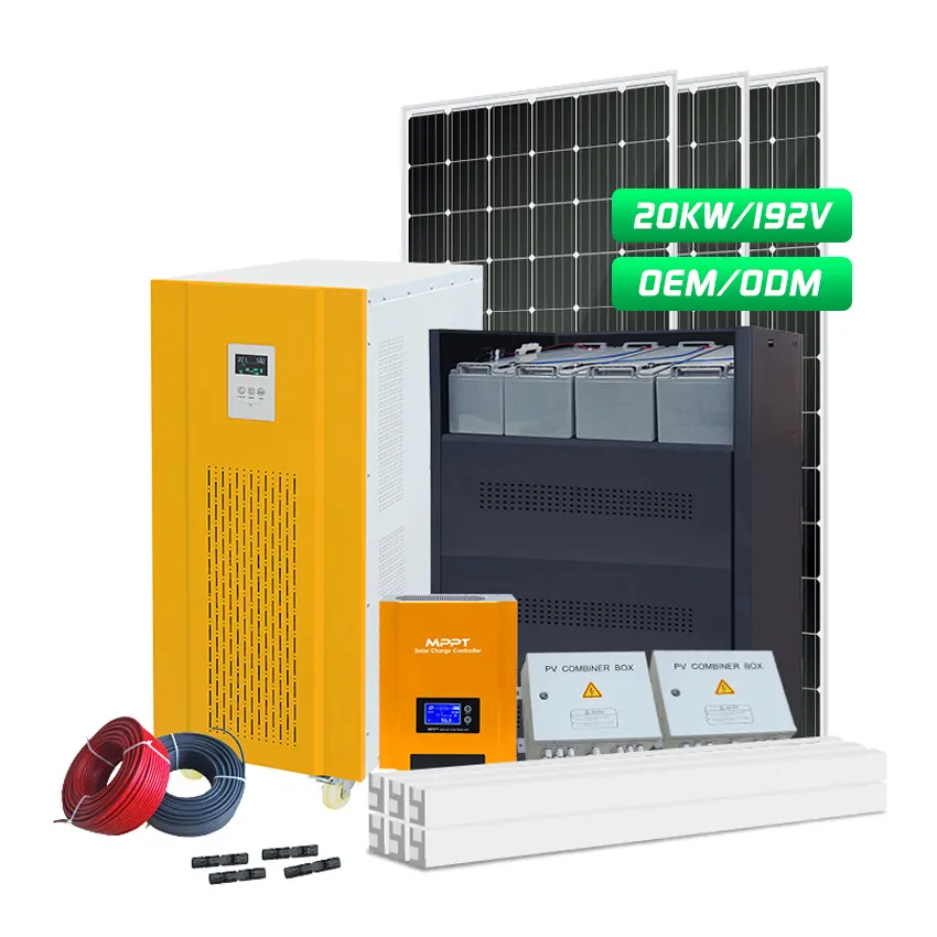 Painel solar do sistema de armazenamento de energia/de lítio/inversor embutido mppt tudo em um sistema 5kwh/10kwh/20kwh 12v/24v/48v 100a