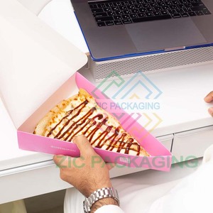 カスタムロゴ印刷生分解性使い捨てフォルダー包装用ピザ寿司ワッフルトライアングルスライスCMYK/Pantoneカラー - Product Image 4
