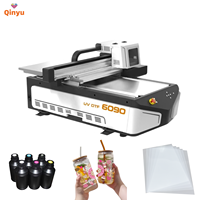Imprimante à plat UV automatique Qinyu 6090 avec tête d'impression XP600, encre UV pour étiquettes, largeur d'impression 60 cm * 90 cm