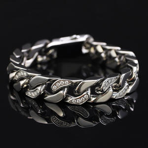 Diamant Hip Hop Vvs Lien <span class=keywords><strong>Pas</strong></span> <span class=keywords><strong>Cher</strong></span> Gra 12mm Acier Inoxydable Moissanite Cubain Lien Chaîne Bracelet Fermoir Hommes - Product Image 1