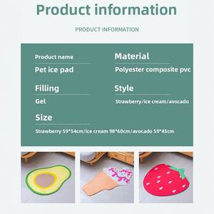 Alfombrilla de Gel ecológica de refrigeración moderna para mascotas, helado de verano, patrón de fresa y aguacate, cubierta extraíble plegable suave, Tapete Gelado - Product Image 4