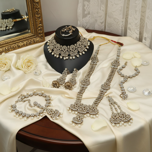 Designer Austrian <b>Beads</b> Fine Jewelry <b>Set</b> Elegant Bridal Necklace and Earrings Premium Wedding Jewelry - Product Image 3
