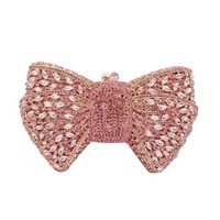 Tas Pesta Kristal Model Bow Cross-Border dengan Hiasan Kupu-kupu dan Berlian Imitasi, Tas Tangan Wanita untuk Acara Resmi