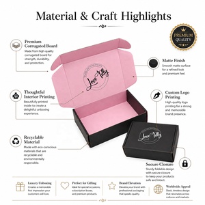 Caja de Cartón Corrugado Personalizada para Envíos, con Marca, Negra, para Ropa Interior - Product Image 4
