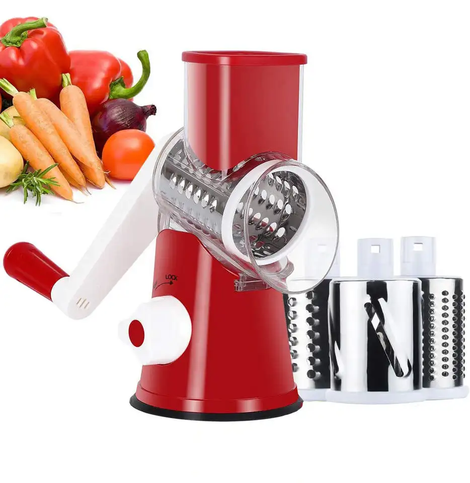 Đa chức năng dưa chuột Slicer 3 trong 1 ROTARY pho mát vắt rau Slicer Đa Rau Shredder và trái cây Slicer vắt tay