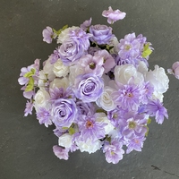 Boule de fleurs artificielles pour mariage en gros, 40 cm, boule de fleurs violette et blanche pour la décoration de centre de table d'événements de mariage