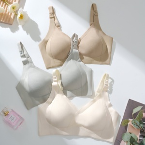 2026 Seamless Nursing <strong>Bra</strong> Women One-Hand <strong>Clip</strong> Wireless Anti-Sagging Push up Maternity Breastfeeding Pregnancy Sleep <strong>Bra</strong> OEM - Product Image 5