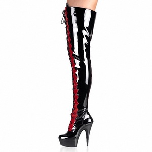 Nouvelles bottes à talons hauts pour la pole dance, 15 cm, au-dessus du genou, pour femmes, avec lacets et plateforme, couleur assortie - Product Image 3
