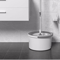Juego de Mopa Giratoria de 360 Grados con Sistema de Autolimpieza, Separación de Agua Limpia y Sucia, Microfibra, un Solo Cubo