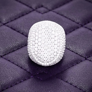 GRA Hip Hop buzlu Out Bling 925 ayar gümüş Pass elmas Tester VVS Moissanite küme Signet küp yüzük erkekler için - Product Image 1