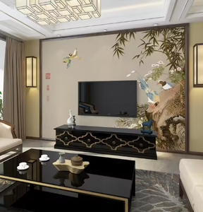 <span class=keywords><strong>Papier</strong></span> <span class=keywords><strong>peint</strong></span> mural en soie personnalisé imprimé en 3D, feuille de plante, oiseau volant, fleurs, <span class=keywords><strong>montagne</strong></span>, chinoiserie, <span class=keywords><strong>style</strong></span> de peinture chinoise - Product Image 3