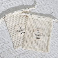 Sac réutilisable personnalisé pour fruits et légumes, imprimé avec un logo bio, sac en coton naturel à cordon pour le stockage des fruits et légumes