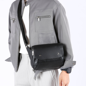 Vintage Casual Crossbody <b>Backpack</b> Canvas Zippers Closure Waterproof Adjustable Shoulder Strap Outdoor Literary Messenger Bag Men - Product Image 6